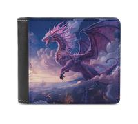 sinyumoney Dragons in The Sky 3D Print Clutch Purse ID Window Coin Leather RFID Banknote Compartments Fashion Slim Wallets 11.7cm*9.5cm