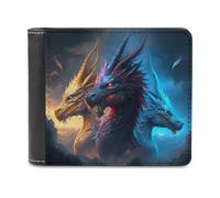 sinyumoney Dragons in The Sky 3D Print Clutch Purse ID Window Coin Slots Note Section Soft Convenient Purse Youth Guys 11.7cm*9.5cm