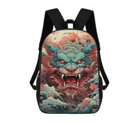 sinyumoney Dragon's Roar Mythical Artwork Backpacks Kids 17inch School Backpack School Bag 3D Printed School Bag for Boys Elementary And Middle School Students