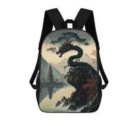 sinyumoney Dragon's Serpent Reflections Rucksack Lightweight Casual Daypack School Backpacks for School/Work/Travel 17inch