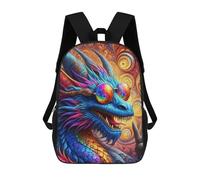 sinyumoney Dragons Specatacle School Backpack for Girls Backpack Water Repellent Casual Daypack Lightweight Rucksack Boy Girl School Backpack 17inch