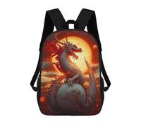 sinyumoney Dragon's Sunset Majesty Backpacks, Kids Backpack Student School Bag 3D Printed Travel Backpacks Fashion Accessory Backpack Children Waterproof School Bags 17inch