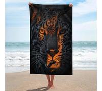 sinyumoney Dramatic Leopard Portrait with Orange Highlights Bathroom Towels Lightweight Soft Absorbent Beach Towel for Spa Gym Hotel & Everyday Bathroom 130cm*80cm