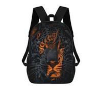 sinyumoney Dramatic Leopard Portrait with Orange Highlights Kids Backpack Girls 3D School Bags Children's 17 Inch Rucksack Toddler Schoolbag,Casual Daypacks Fashion Bookbag Bag