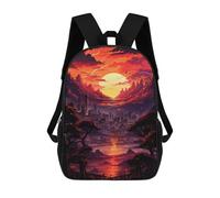 sinyumoney Dramatic Sunset Cityscape School Backpack for Girls 17inch Casual Daypack Lightweight Rucksack Boy Girl Backpack for Middle School Students