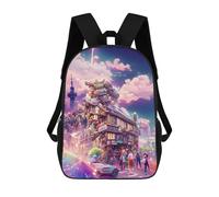 sinyumoney Dream Cityscape Vibrant Urban Fantasy Backpack School Bag Large School Backpack for Boys for Camping Outdoor Adventures And Daily Travel 17inch