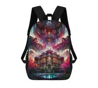 sinyumoney Dreamlike Fantasy Castle Backpack Kids School Bag Boys Cartoon 3D Print Students Schoolbag Laptop Daypack for Boys Girls 17inch
