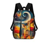 sinyumoney Dreamscape Under A Starry Sky 3D Printed School Backpack Casual Children's Backpacks 3D Printed School Bag for Boys Elementary And Middle 17inch