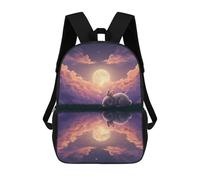 sinyumoney Dreamy Rabbit Under Moonlight Reflection Backpacks 3D Printed Kids School Backpack School Bag Fashion Rucksacks for Boys Elementary And Middle School Students 17inch