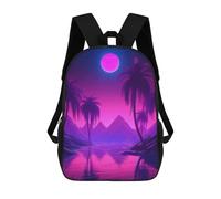 sinyumoney Dreamy Synthwave Horizons School Backpack Schoolbags For Girls Boys Backpack With Pocket Fashion School Bag Kids Backpack 17inch