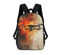 sinyumoney Drone Warfare Children's School Backpack 3D Printed for Kids Travel Rucksacks Book Bags for Boys Elementary School Students 17inch