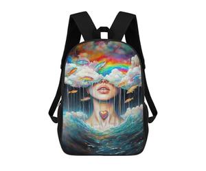 sinyumoney Drowning in Dreams Kids School Backpack 17 Inch School Bag 3D Printed School Bag for Boys Elementary And Middle School Students