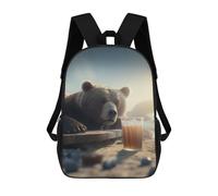 sinyumoney Drunk Bear with Beer Backpack 3D Printed School Bag For Boys High Capacity Travel Backpacks Book Bags Boys School Bag Mochila 17inch