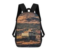 sinyumoney Duart Castle Isle of Mull School Bag Backpack Teen Schoolbag 3D Printing Adjustable Schoolbag Fashion Pocket Bag for Kids Boys Girls Students And Teenagers Fans 17inch