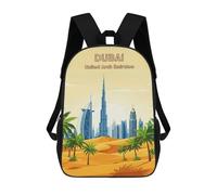 sinyumoney Dubai, United Arab Emirates Illustration Rucksack Water Resistant Travel Backpack Computer Bag for Teenage Girls Boys Women Men 17inch
