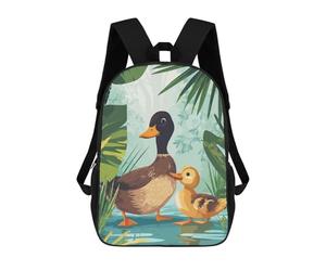 sinyumoney Duck Family in Lush Greenery School Bags School Secondary High School College Backpack Travel for Campus Outdoor Travel Sports 17inch