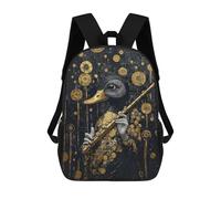 sinyumoney Duck Flutist in Gold Rucksack Fashion Stationery Backpack Waterproof Casual Daypacks for Teenage Girls Boys Women Men 17inch