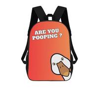 sinyumoney Duck Funny Are You Pooping Backpacks 3D Printed 17inch Kids School Backpack Outdoor Casual Daypack Casual Travel Bags for Middle School Students