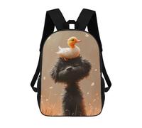 sinyumoney Duck on Dog Head-1 School Backpack Water Resistant Travel Backpack Computer Bag for Men, Women & Teenage Boys 17inch