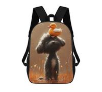 sinyumoney Duck on Dog's Head-2 Kids Children School Backpack Bookbags Casual Travel Rucksack Boys Girls Large Capacity Daypack 17inch