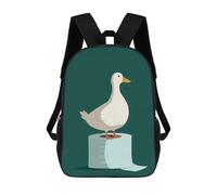sinyumoney Duck on Toilet Paper Roll Backpack School Bag Water Resistant Travel Backpack Computer Bag for Camping Outdoor Adventures And Daily Travel 17inch