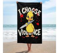 sinyumoney Duck with Knife - I Choose Violence Towels Bathroom Sand Free Quick Dry Absorbent Compact Beach Towel Travel Essentials 130cm*80cm