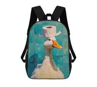 sinyumoney Duck with Toilet Paper Hat-1 Backpack School Daypacks Business Backpack Water Resistant Bookbag for Boys/Girls/Teenagers 17inch