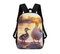 sinyumoney Duckling And Mother at Sunset Children's Backpack, 3D Printed School Backpack, Backpack for Boys Girls, Adjustable School Bag for Primary School 17inch