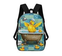 sinyumoney Duckling Bath Time Backpack School Daypacks Business Backpack Water Resistant Bookbag for Men, Women & Teenage Boys 17inch