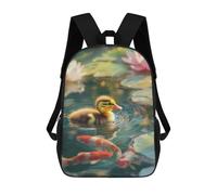 sinyumoney Duckling in A Pond Children's School Backpack 3D Printed for Kids Travel Rucksacks Book Bags Kids School Bag 17inch