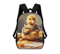 sinyumoney Duckling Playing Noodles School Bags School Secondary High School College Backpack Travel for Campus Outdoor Travel Sports 17inch