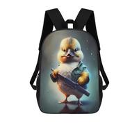 sinyumoney Duckling Soldier with Gun Kids Backpack, Kids School Bag 3D Printed School Backpacks for Boys And Teenager School Students 17inch
