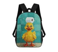 sinyumoney Duckling with Toilet Paper on Head Backpack School Water Resistant Travel Backpack Computer Bag for School/Work/Travel 17inch