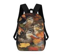 sinyumoney Ducks in Autumn Leaves School Backpack High Secondary School Bags Casual Backpack for Girl, Teen Girls 17inch