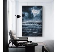 sinyumoney Dundee Tay Rail Bridge Art Work for Home Walls for Rustic Bath Decor Canvas Art 16x24inch(40x60cm)