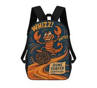 sinyumoney Dune Surfer Certified Cartoon Scorpion School Bag Bookbag 3D Printed Children's Backpacks for Kids Boy Girl Book Bags Kids School Bag Travel Rucksacks 17inch