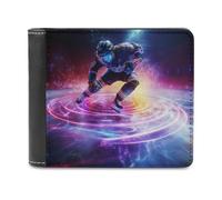 sinyumoney Dynamic Ice Hockey Player in Action 3D Print Wallet Bills Credit Cards Leather RFID Banknote Compartments Fashion Slim Wallets Youth Guys 11.7cm*9.5cm