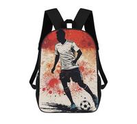 sinyumoney Dynamic Soccer Player Illustration School Backpack School Secondary High School College Backpack Travel for Men/Women 17inch