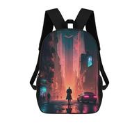 sinyumoney Dystopian Future Children's Backpacks School Backpack 3D Printed for Kids Travel Rucksacks Book Bags Kids 17inch School Bag