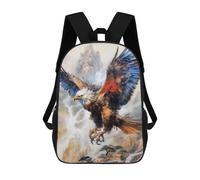 sinyumoney Eagle Animal Art 3D Printed 17inch Kids School Backpack School Bag Fashion Rucksacks for Boys Elementary And Middle School Students