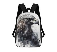 sinyumoney Eagle Beauty Black Ink 3D Printed Children's School Backpack for Kids High Capacity Travel Rucksacks Book Bags Kids School Bag Back Pack 17inch