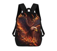 sinyumoney Eagle Bird Animal Fire Kids' Book Bag 3D Printing School Bag Boys And Girls Cool Knapsack Casual Back Bag for School Students 17inch