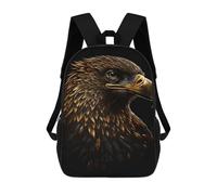 sinyumoney Eagle Black Gold School Backpack School Bags for Girls Boys Backpack with Pocket Fashion School Bag Kids Backpack 17inch