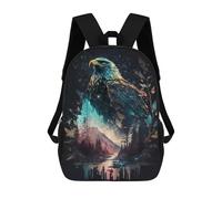 sinyumoney Eagle Double Exposure School Backpack for Girls Backpack Water Repellent Casual Daypack Lightweight Rucksack Boy Girl School Backpack 17inch