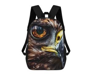 sinyumoney Eagle Eye Close-Up Backpack 3D Print Kids Bag Elementary Students Daypack Lightweight School Bag for Children Girls Boys Nursery Lunch Pack 17inch