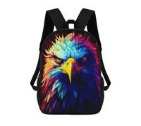 sinyumoney Eagle Face Colorful 3D Printed 17inch Kids School Backpack School Bag Fashion Rucksacks for Boys Elementary And Middle School Students