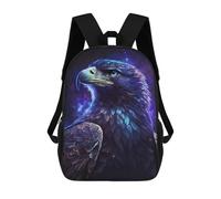 sinyumoney Eagle Fantasy Art Print-3 Children's Backpack, 17 Inch 3D Printed School Backpack, Backpack Cartoon Adjustable School Bag for Primary School