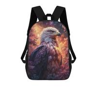 sinyumoney Eagle in Cosmic Forest School Backpack 3D Printed School Bags Boys Girls Laptop Backpack for Kids/Students/Adults 17inch