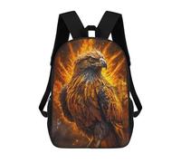 sinyumoney Eagle in Flames School Bag Backpack Teen Schoolbag 3D Printing Adjustable Schoolbag Fashion Pocket Bag for Kids Boys Girls Students And Teenagers Fans 17inch