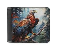 sinyumoney Eagle in Forest 3D Print Clutch Purse Safe Protection Card Slots Note Section Soft Convenient Wallets for Boys Girls 11.7cm*9.5cm